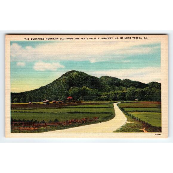 Vintage Linen Postcard Currahee Mountain Near Toccoa GA 1940s - Picture 1 of 2